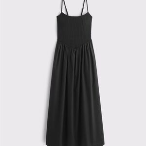 Abercrombie & Fitch Black Midi Dress